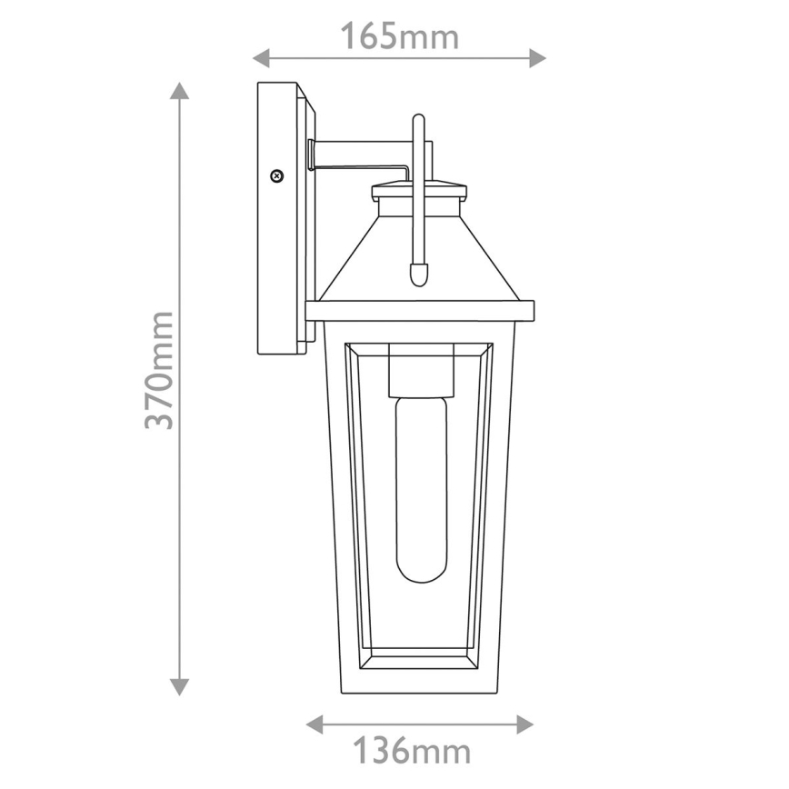 Quoizel - Aplique de pared exterior BUCKLEY S 1xE27/40W/230V IP44 negro