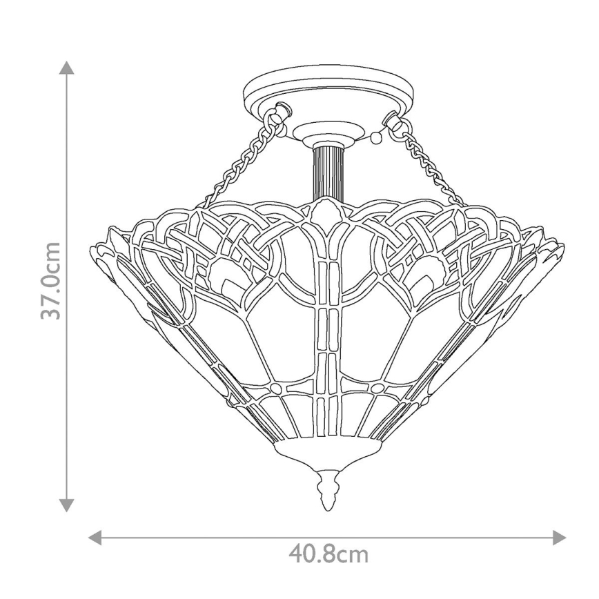 Quoizel - Lámpara de techo Tiffany CAMBRIDGE 2xE27/100W/230V