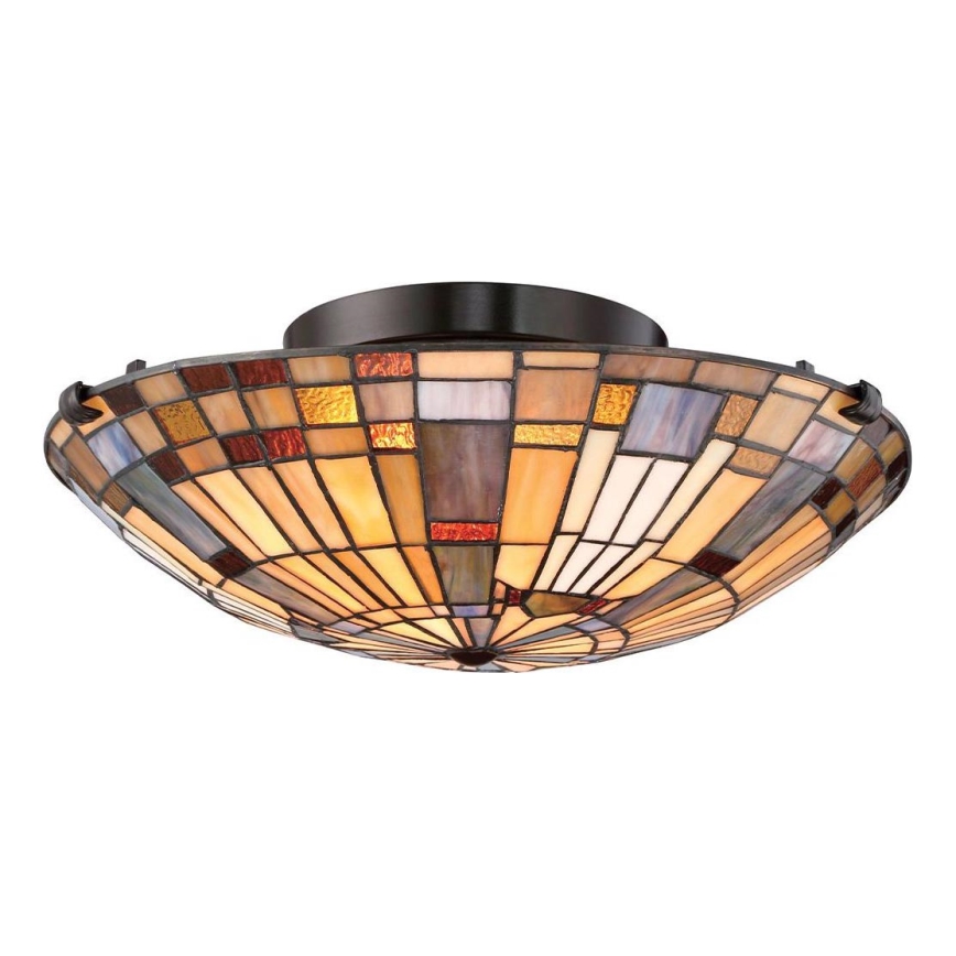 Quoizel - Lámpara de techo Tiffany INGLENOOK 2xE27/60W/230V diámetro 40,7 cm
