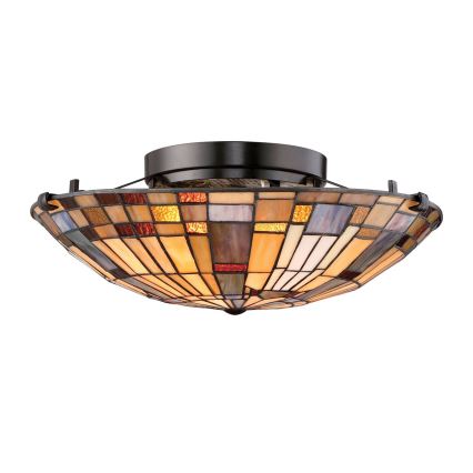 Quoizel - Lámpara de techo Tiffany INGLENOOK 2xE27/60W/230V diámetro 40,7 cm