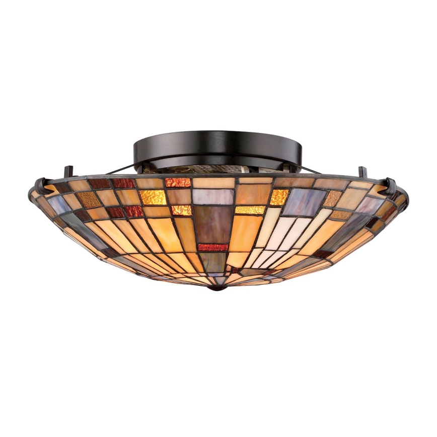 Quoizel - Lámpara de techo Tiffany INGLENOOK 2xE27/60W/230V diámetro 40,7 cm