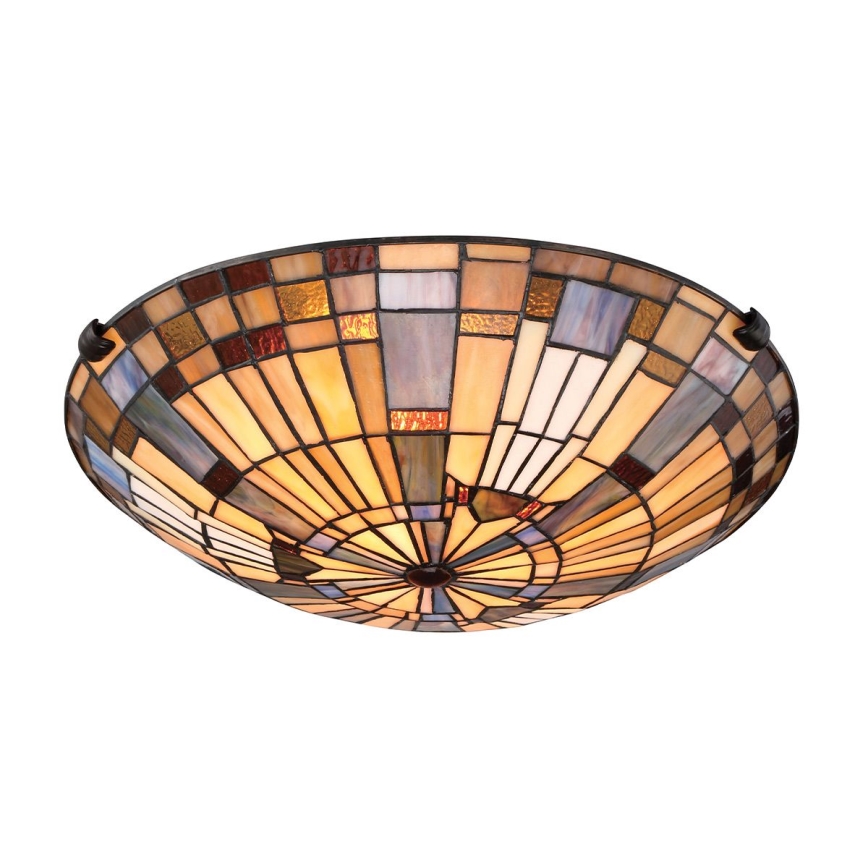 Quoizel - Lámpara de techo Tiffany INGLENOOK 2xE27/60W/230V diámetro 40,7 cm