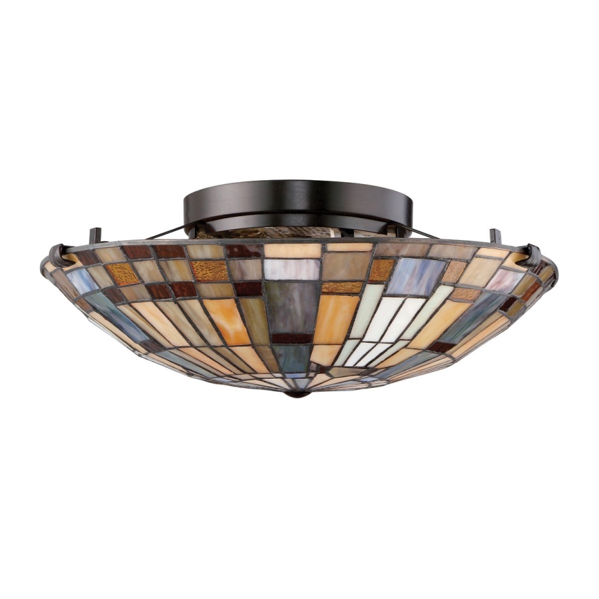 Quoizel - Lámpara de techo Tiffany INGLENOOK 2xE27/60W/230V diámetro 40,7 cm