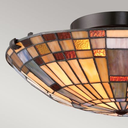 Quoizel - Lámpara de techo Tiffany INGLENOOK 2xE27/60W/230V diámetro 40,7 cm