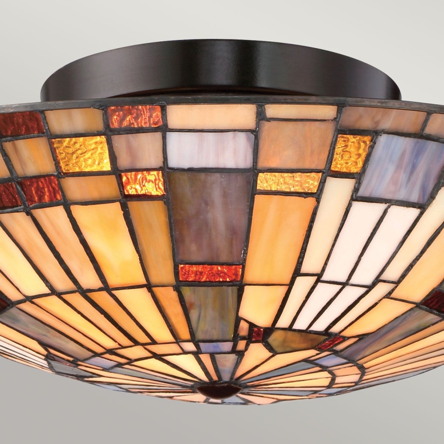 Quoizel - Lámpara de techo Tiffany INGLENOOK 2xE27/60W/230V diámetro 40,7 cm
