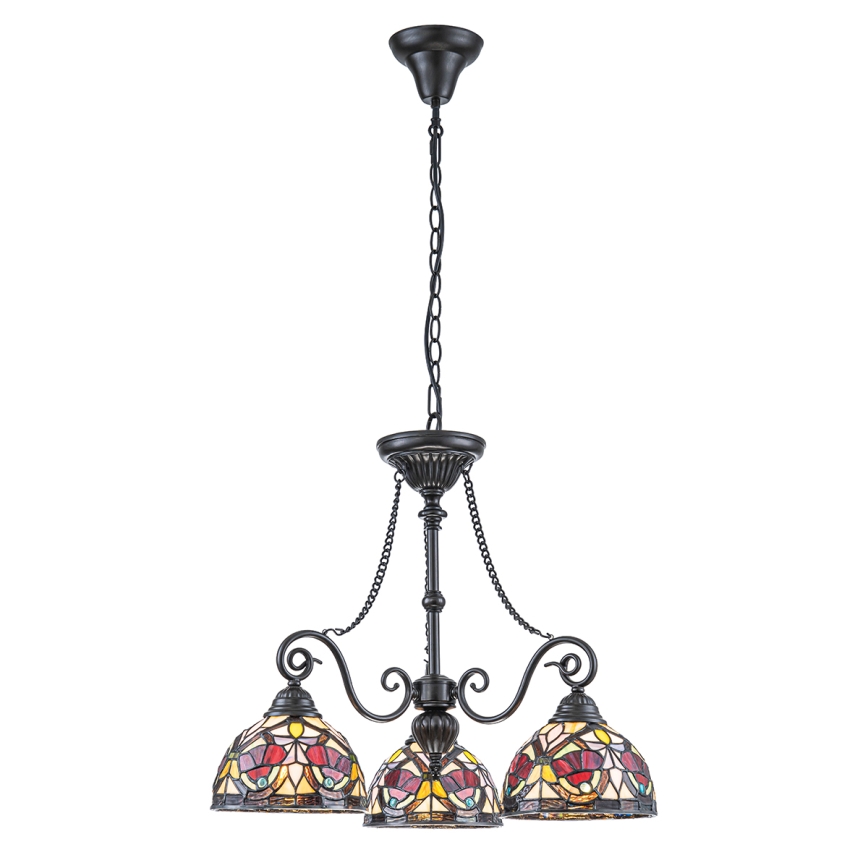 Quoizel - Lámpara colgante con cadena Tiffany LARISSA 3xE27/60W/230V diámetro 63,6 cm