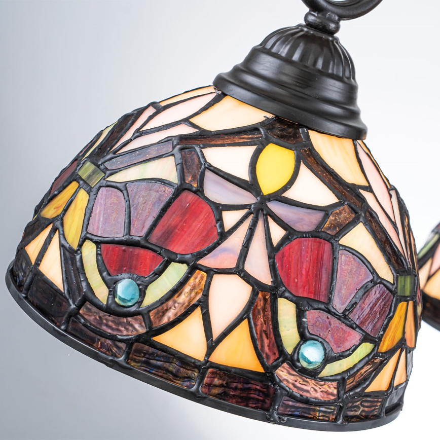 Quoizel - Lámpara colgante con cadena Tiffany LARISSA 3xE27/60W/230V diámetro 63,6 cm