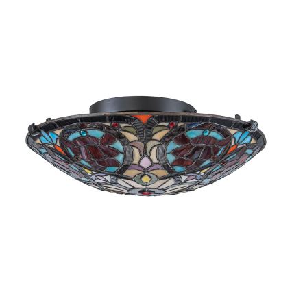 Quoizel - Lámpara de techo Tiffany LARISSA 2xE27/40W/230V Ø 41,2 cm