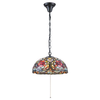 Quoizel - Lámpara colgante con cadena Tiffany LARISSA 3xE27/60W/230V Ø 38,5 cm