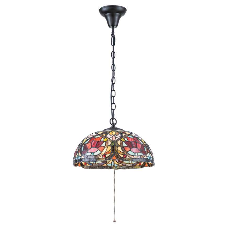 Quoizel - Lámpara colgante con cadena Tiffany LARISSA 3xE27/60W/230V Ø 38,5 cm