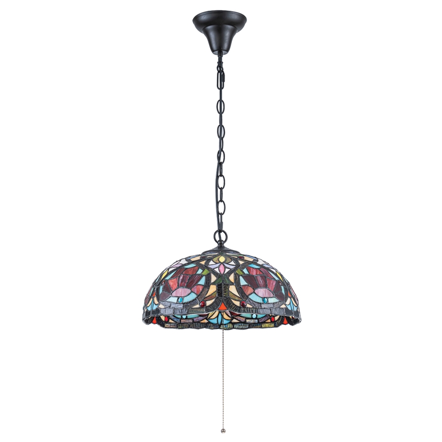 Quoizel - Lámpara colgante con cadena Tiffany LARISSA 3xE27/60W/230V Ø 38,5 cm