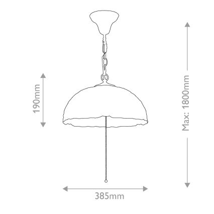 Quoizel - Lámpara colgante con cadena Tiffany LARISSA 3xE27/60W/230V Ø 38,5 cm