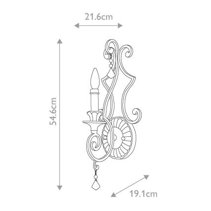 Quoizel - Aplique de pared MARQUETTE 1xE14/60W/230V bronce