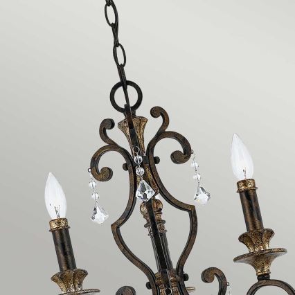 Quoizel - Lámpara colgante con cadena MARQUETTE 3xE14/60W/230V acabado en bronce