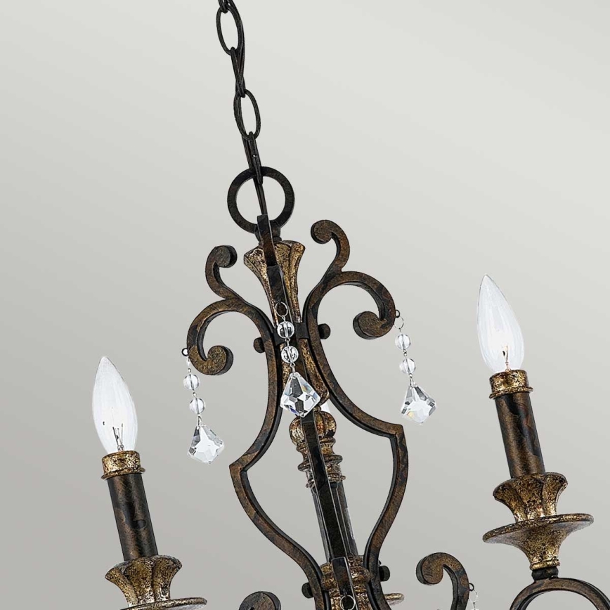 Quoizel - Lámpara colgante con cadena MARQUETTE 3xE14/60W/230V acabado en bronce