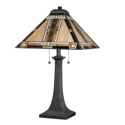 Quoizel - Lámpara de mesa Tiffany NAVAJO 2xE27/60W/230V