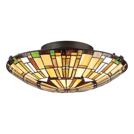 Quoizel - Lámpara de techo Tiffany REED 2xE27/60W/230V Ø 42 cm