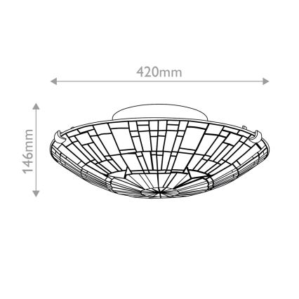 Quoizel - Lámpara de techo Tiffany REED 2xE27/60W/230V Ø 42 cm