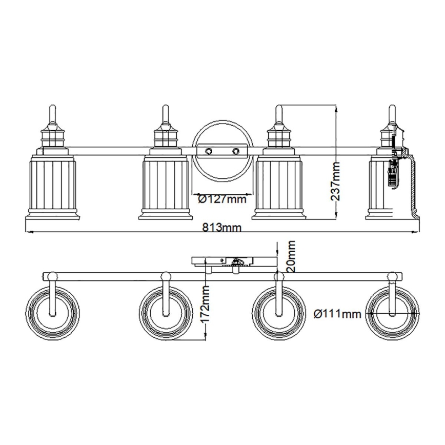 Quoizel - Aplique de pared LED para baño SWELL 4xG9/3W/230V IP44 cromo brillante