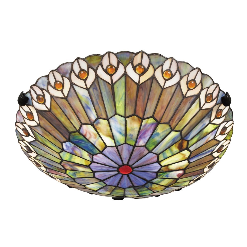 Quoizel - Lámpara de techo Tiffany WATKINS 2xE27/60W/230V Ø 42 cm