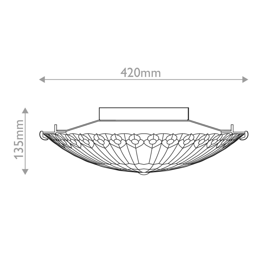 Quoizel - Lámpara de techo Tiffany WATKINS 2xE27/60W/230V Ø 42 cm