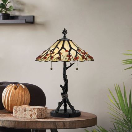 Quoizel - Lámpara de mesa Tiffany WHISPERING 2xE27/60W/230V