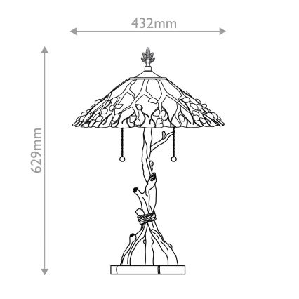Quoizel - Lámpara de mesa Tiffany WHISPERING 2xE27/60W/230V