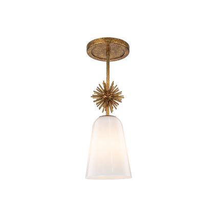 Quoizel - Lámpara colgante STARING 1xE27/40W/230V diá. 18,4 cm dorado/pátina/blanco