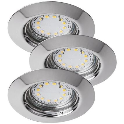 Rabalux - Juego de 3 luminarias empotrables LED para baño 1xGU10/3W/230V IP44