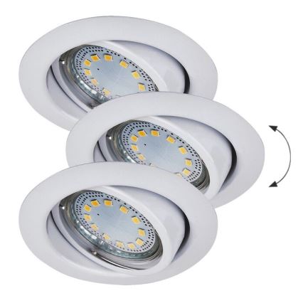 Rabalux - Juego de 3 focos empotrados LED, 1x casquillo GU10/3W/230V, IP40