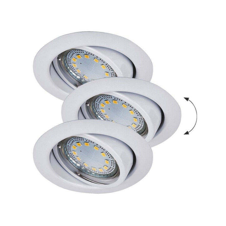 Rabalux - Juego de 3 focos empotrados LED, 1x casquillo GU10/3W/230V, IP40