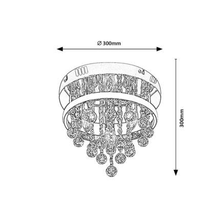 Rabalux - Lámpara de techo de cristal de montaje en superficie LED/20W/230V + 3xE14/40W Ø 30 cm