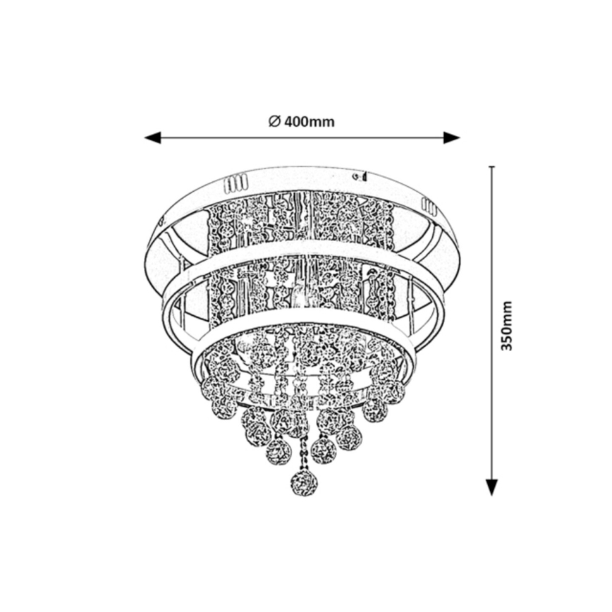 Rabalux 2237 - Lámpara de techo de cristal PALLAS LED/32W/230V + 3xE14/40W