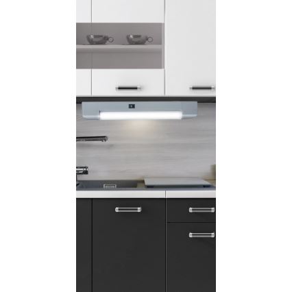 Rabalux - Iluminación para encimeras de cocina BAND LIGHT 1xG13/10W/230V 39,5 cm plata