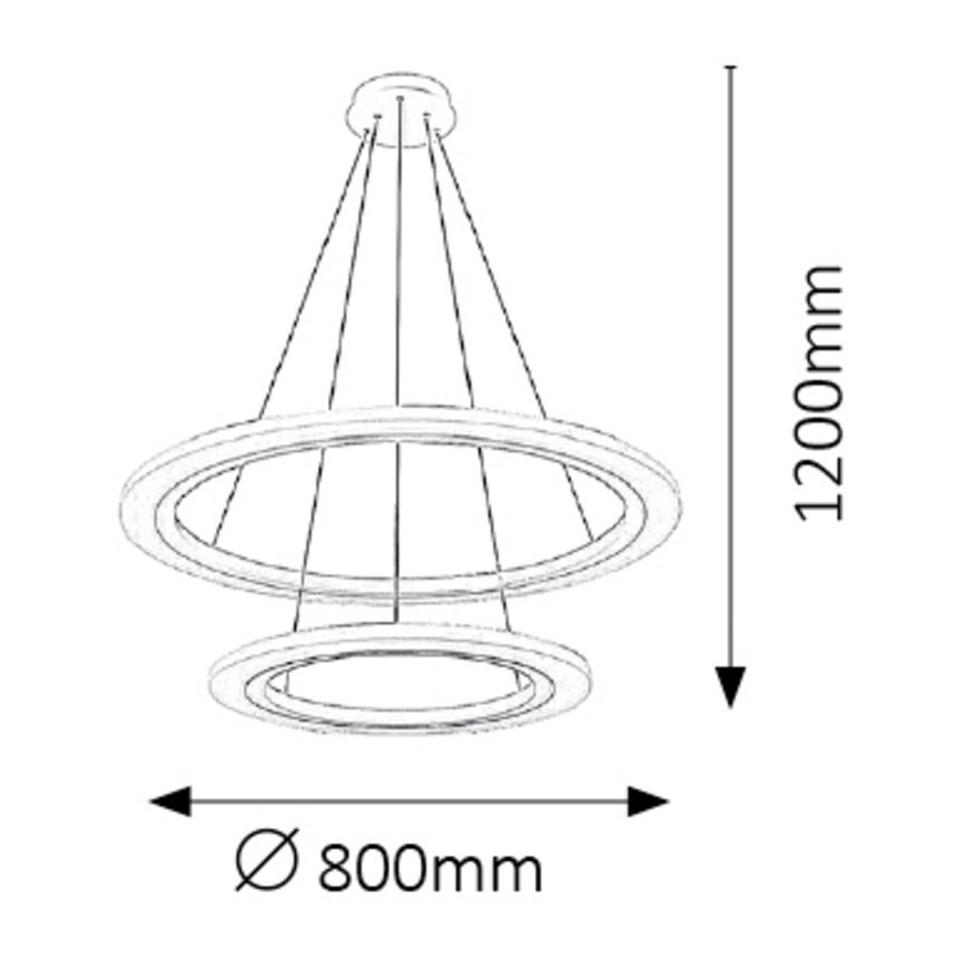 Rabalux 2429 - Lámpara colgante LED ADRIENNE LED/62W/230V plateado