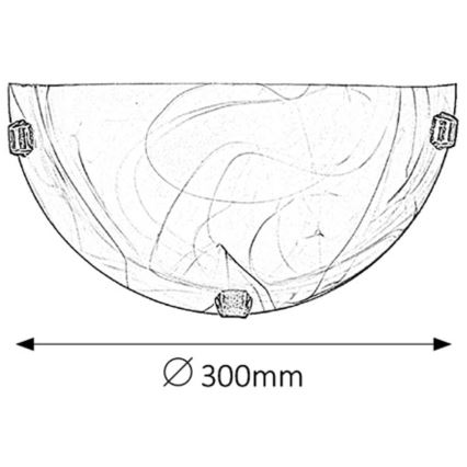 Rabalux - Aplique de pared 1xE27/60W/230V, vidrio alabastrino