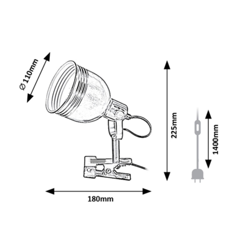 Rabalux - Foco con clip 1xE14/25W/230V beige