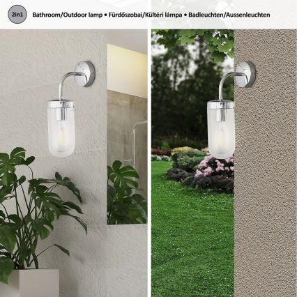 Rabalux - Lámpara de pared para baño 1xE27/60W/230V IP44 cromo brillante