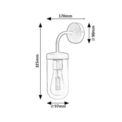 Rabalux - Lámpara de pared para baño 1xE27/60W/230V IP44 cromo brillante