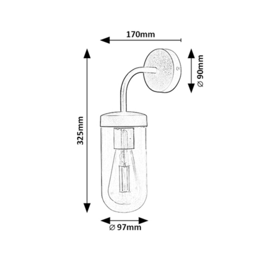 Rabalux - Lámpara de pared para baño 1xE27/60W/230V IP44 cromo brillante