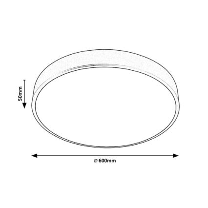 Rabalux - Luminaria de techo LED regulable LED/60W/230V, diámetro 60 cm, con mando a distancia
