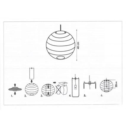 Rabalux 4631 - Pantalla para lámpara de araña infantil SHEPHERD E27 diá. 40 cm