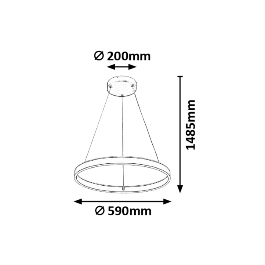 Rabalux - Lámpara colgante LED regulable con cable LED/36W/230V + mando a distancia