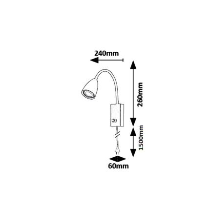 Rabalux - Aplique de pared con foco 1xGU10/25W/230V