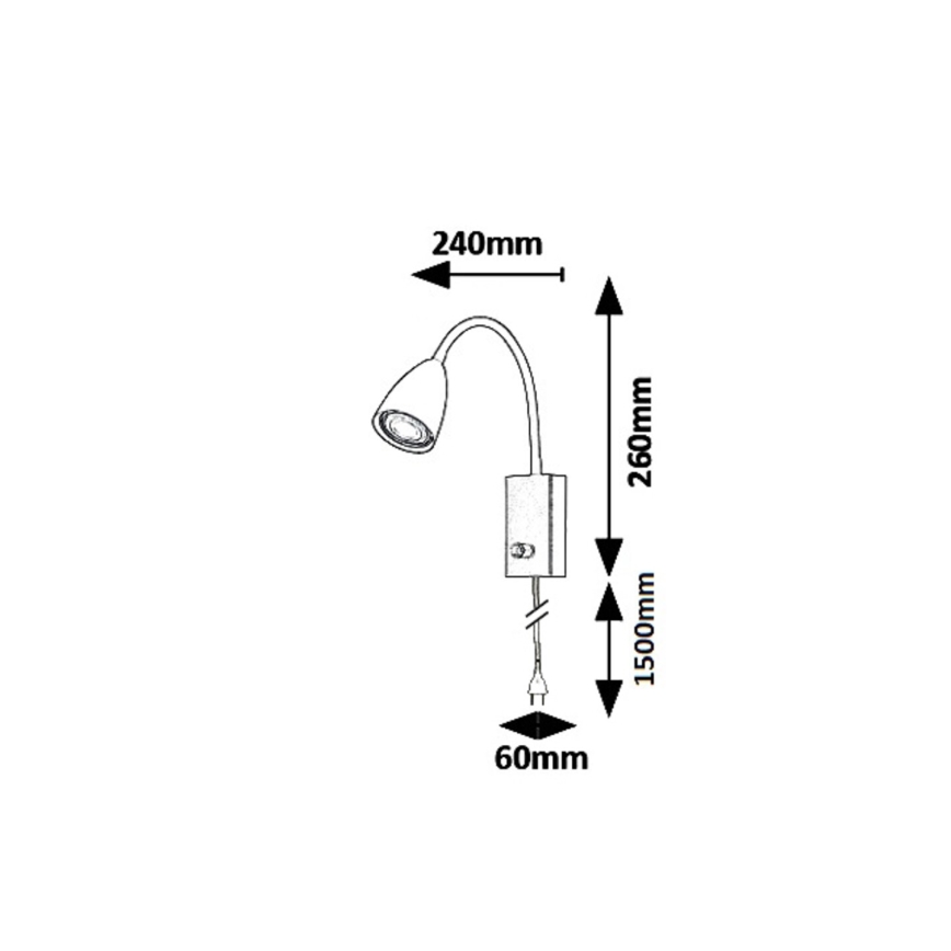 Rabalux - Aplique de pared con foco 1xGU10/25W/230V
