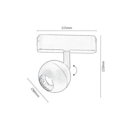 Rabalux - LED Foco para sistema de riel monofásico LED/5W/24V 3000K negro
