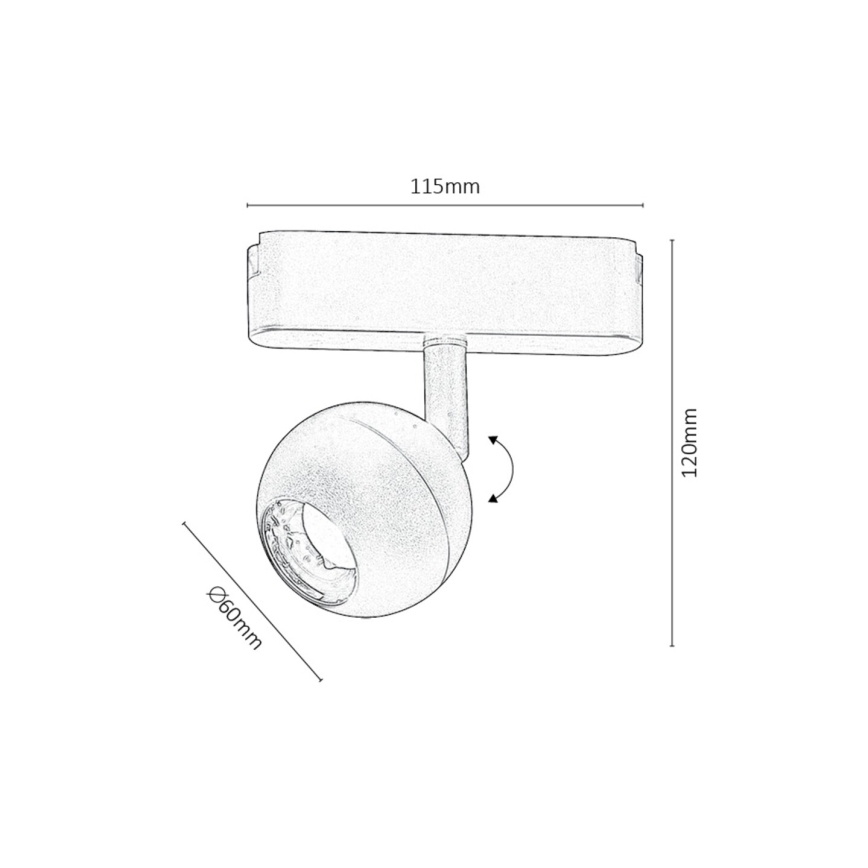 Rabalux - LED Foco para sistema de riel monofásico LED/5W/24V 3000K negro