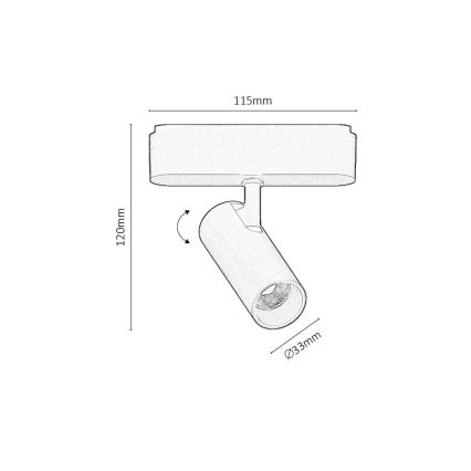 Rabalux - LED Foco para sistema de riel monofásico LED/6W/24V 4000K negro