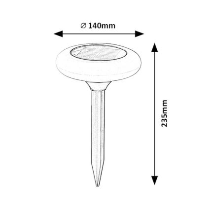 Rabalux - Lámpara solar LED RGB LED/0,6W/3,7V IP65 1200 mAh