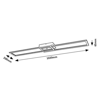 Rabalux - Luminaria de techo LED regulable LED/38W/230V 3000-6500K Wi-Fi Tuya + mando a distancia 20x102 cm